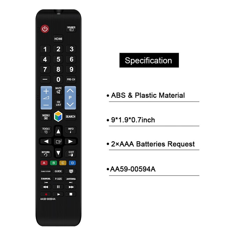 Gvirtue Remote Control Compatible Replacement for Samsung AA59-00594A Remote UA55F6400AJXXZ UA55F8000AJ UA55F6420AJ, Applicable AA59-00619A AA59-00603A AA59-00579A (3D/ Smart TV/ HDTV /LCD/ LED/ TV) - LeoForward Australia