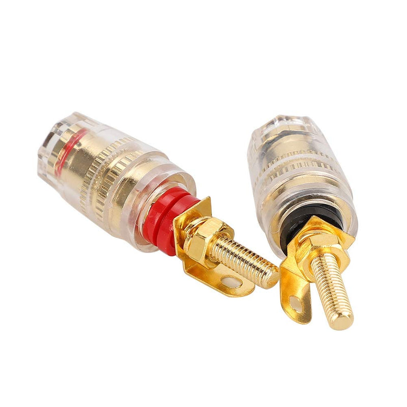  [AUSTRALIA] - Banana Socket Gold Plated Binding Post Nut Plug Connector Speaker Jack Adapter Audio Connector for Speaker Cables Connector Speaker Adapter Audio Connector