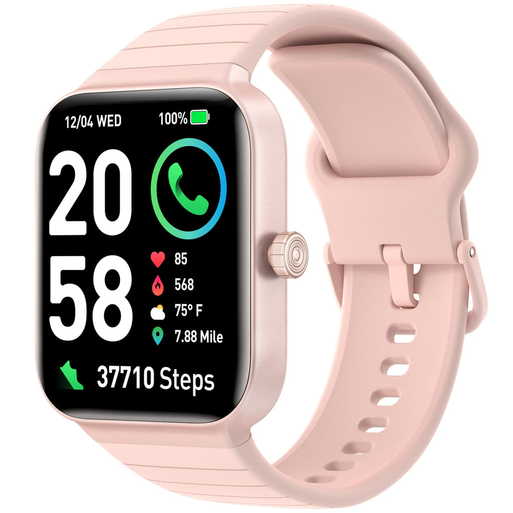  [AUSTRALIA] - Smart Watch for Women Bluetooth Call Fitness Tracker with Alexa Built-in Waterproof 100+ Sport Modes Heart Rate Sleep Monitor Blood Oxygen Tracking Step Calories Counter Pink