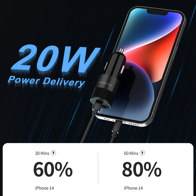  [AUSTRALIA] - 35W USB C Fast Car Charger [Apple MFi Certified] for iPhone 14 Pro/14 Pro Max/14 Plus, iPhone 13/12/11/Mini/XS/XR/8/SE, iPad, 20W PD3.0 Rapid Charging Adapter + 3Ft Type C to Lightning Cable Cord Black