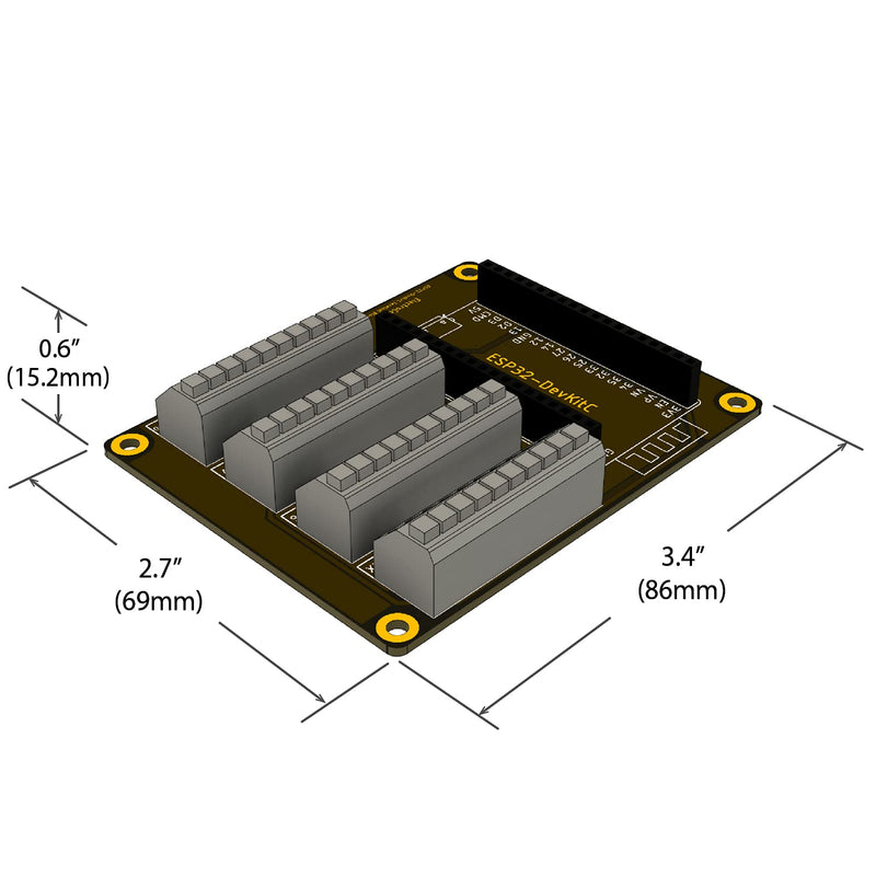  [AUSTRALIA] - ELECTROCOOKIE ESP32 Terminal Block Shield Kit, Compatible for ESP32-DevKitC, Push-in Simple Spring Connector Expansion PCB Module