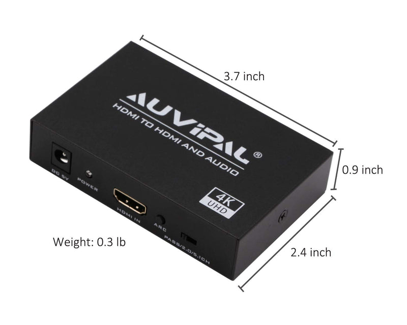  [AUSTRALIA] - AuviPal 4K@60Hz HDR HDMI Audio Adapter for Connecting Wired Speaker/Headset/Sound Bar to PS5/PS4/PS3, Xbox Series X, Apple TV, FireStick, Roku and ChromeCast