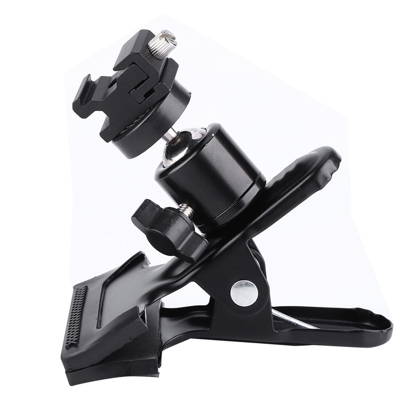  [AUSTRALIA] - Oumij Cell Phone Holder Clip Metal Photo Studio Backdrop Clamp Ball Head Cold Shoe Bracket with 1/4 Thread