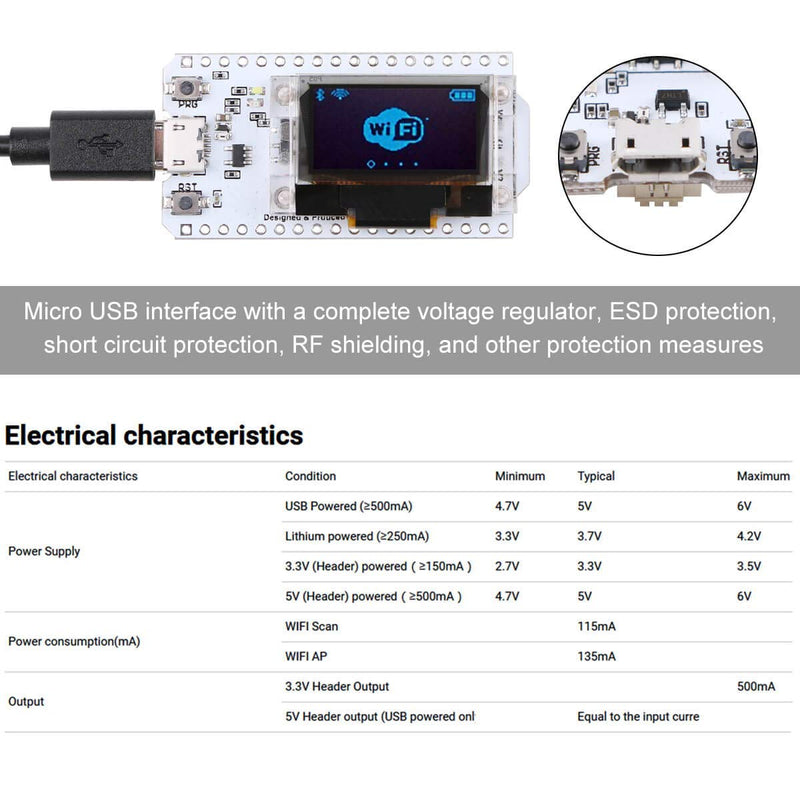  [AUSTRALIA] - MakerFocus ESP32 Development Board Upgraded Version 8MB Flash, ESP32 WiFi Bluetooth, ESP32 OLED 0.96 Inch OLED Display CP2102 Internet for Ar duino ESP8266 NodeMCU