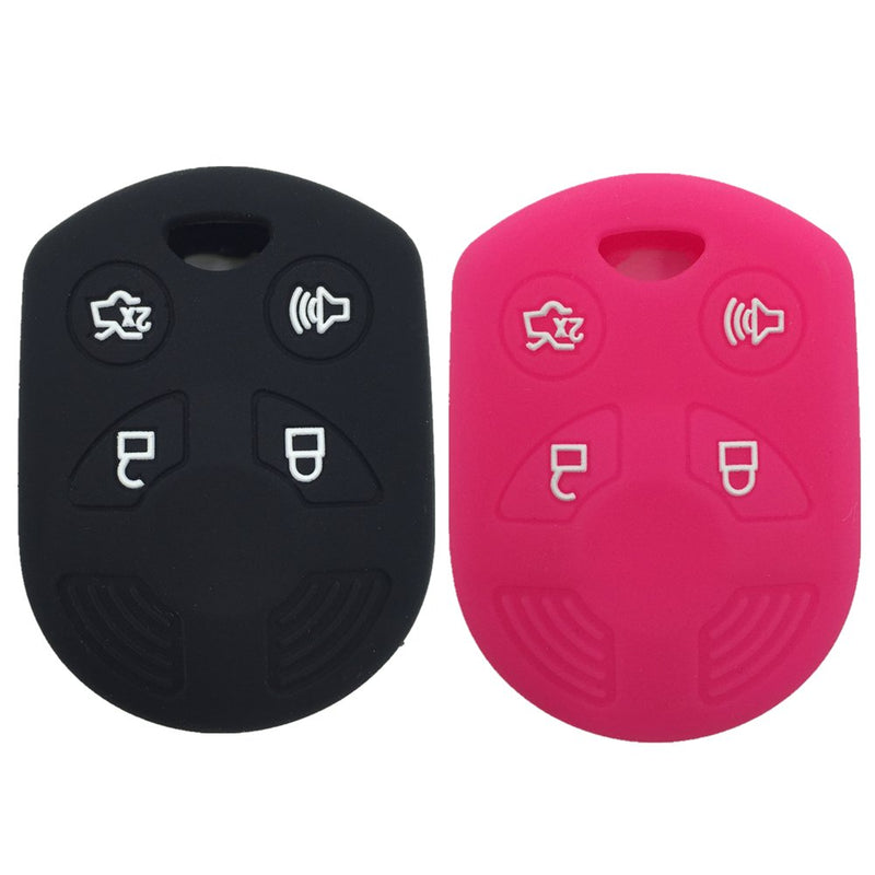 Ezzy Auto Rose 4 Buttons Silicone Rubber Key Fob Case Key Cover Key Jacket Skin Protector fit for Escape Explorer - LeoForward Australia