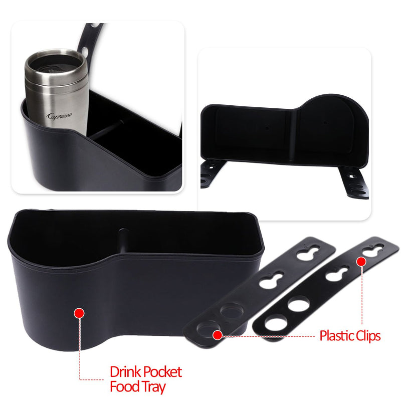 [AUSTRALIA] - Zone Tech Car Headrest Food and Drink Tray Organizer - Classic Black Portable Premium Quality Car Tray for All Your Needs