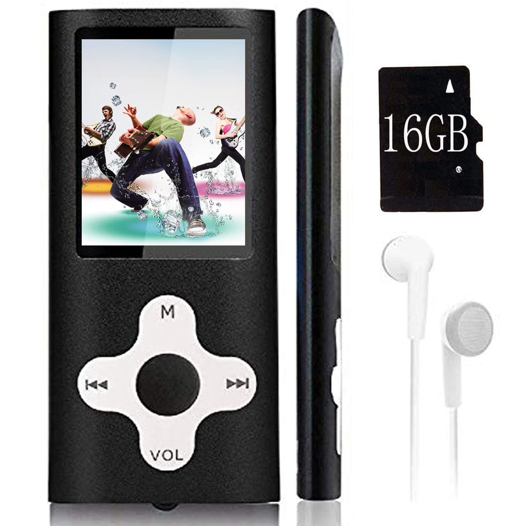  [AUSTRALIA] - Mp3 Player,Music Player with a 16 GB Memory Card Portable Digital Music Player/Video/Voice Record/FM Radio/E-Book Reader/Photo Viewer/1.8 LCD Black