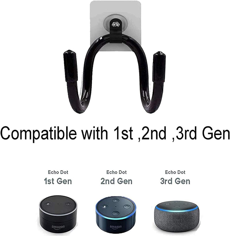  [AUSTRALIA] - Pmsanzay 1Pack Wall Mount Bracket Hanger Holder Stand Clip - Adjustable Size - Great for Echo Dot (1st Gen) Echo Dot (2nd Gen) Echo Dot (3rd Gen) - No Echo Smart Home Speaker Included - No Drilling