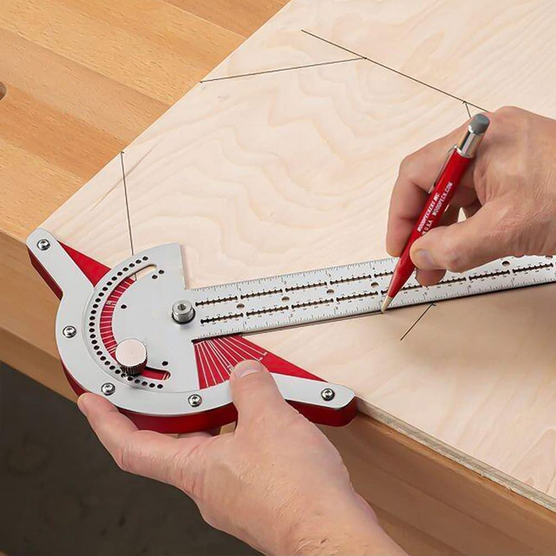  [AUSTRALIA] - 15 Inch Protractor with Ruler Metal, 0-150 Degree Adjustable Multi Angle Ruler Degree Protractor, Solid Protractor Goniometer Angle Gauge Protractor for Craftsmen Carpenters Tool 15 Inch