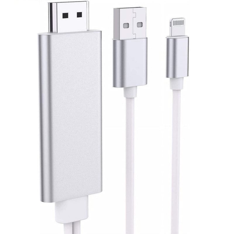  [AUSTRALIA] - [Apple MFi Certified] Lightning to HDMI Adapter Cable, Compatible with iPhone iPad to HDMI Adapter Cable, 1080P Digital AV Adapter HDTV Cable for iPhone/iPad to TV Projector Monitor - 5.9ft, Silver