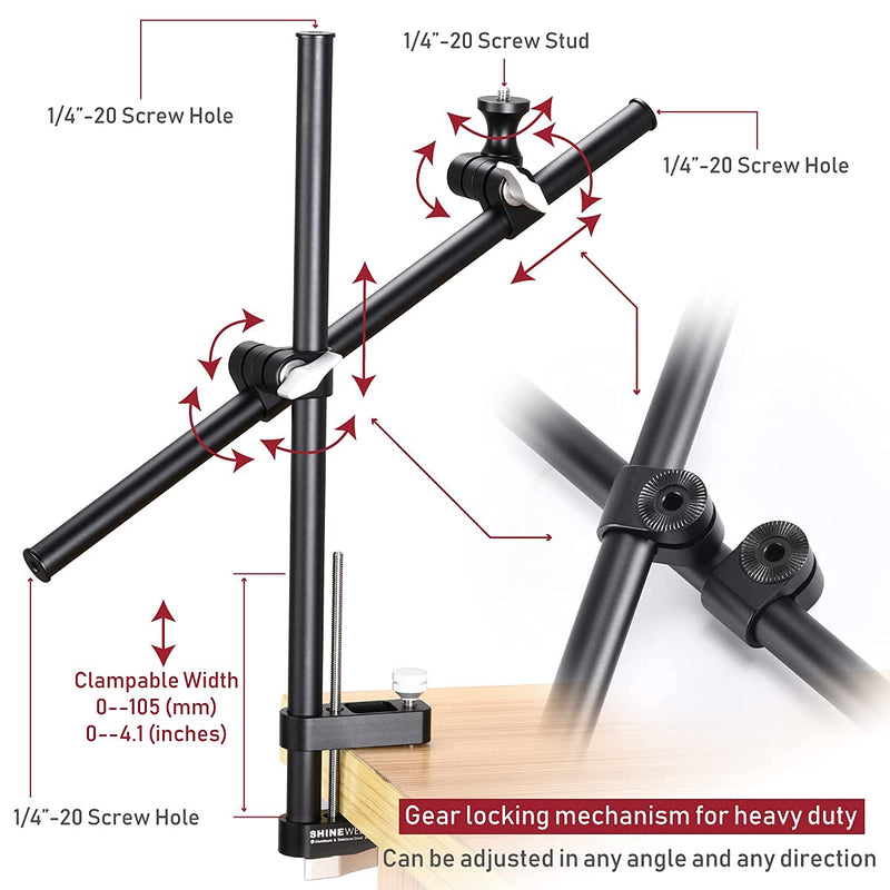  [AUSTRALIA] - Overhead Camera Stand,for DSLR,Webcam,iPhone,iPad Tablet,Ringlight,Projector Mount, Office Desk,Table for Overhead Photos and Videos