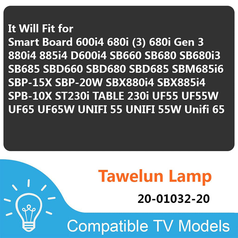  [AUSTRALIA] - JTL 20-01032-20 Replacement Projector Lamp with Housing for Smart Board Uf55w Unifi 55 Uf65 Uf55