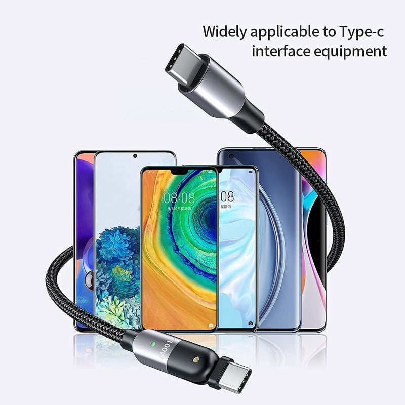  [AUSTRALIA] - 4ft TypeC 100W Fast Charging/Data Transmission Cable JoycePure Nylon Type C Connectors Compatible with Cell Phone Tablets Laptop (100W, Black)