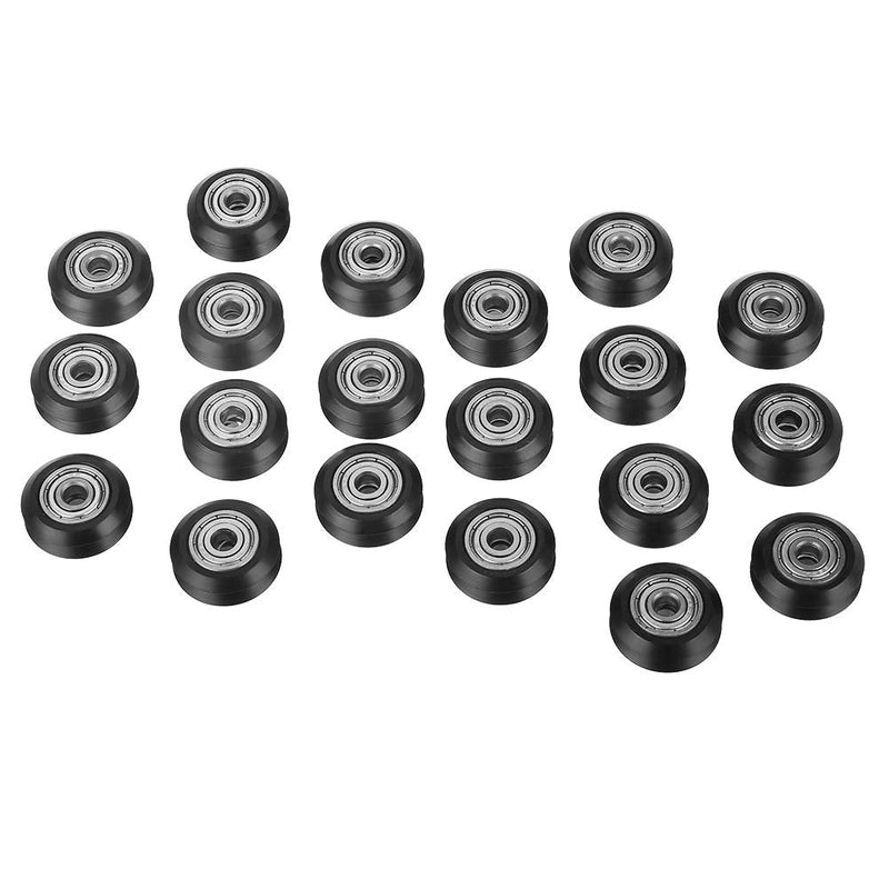  [AUSTRALIA] - V-Shape Groove Wheel 5mm Bore 625 Bearing Pulley Accessories Double Bearing Sliding Gate for CNC 3D Printer 20pcs