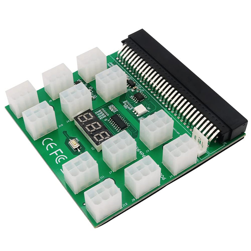  [AUSTRALIA] - HLT Upgrade Version Power Supply Breakout Board Adapter with 12 PCS ATX 6Pin Power Connector for ETH BTC Ming