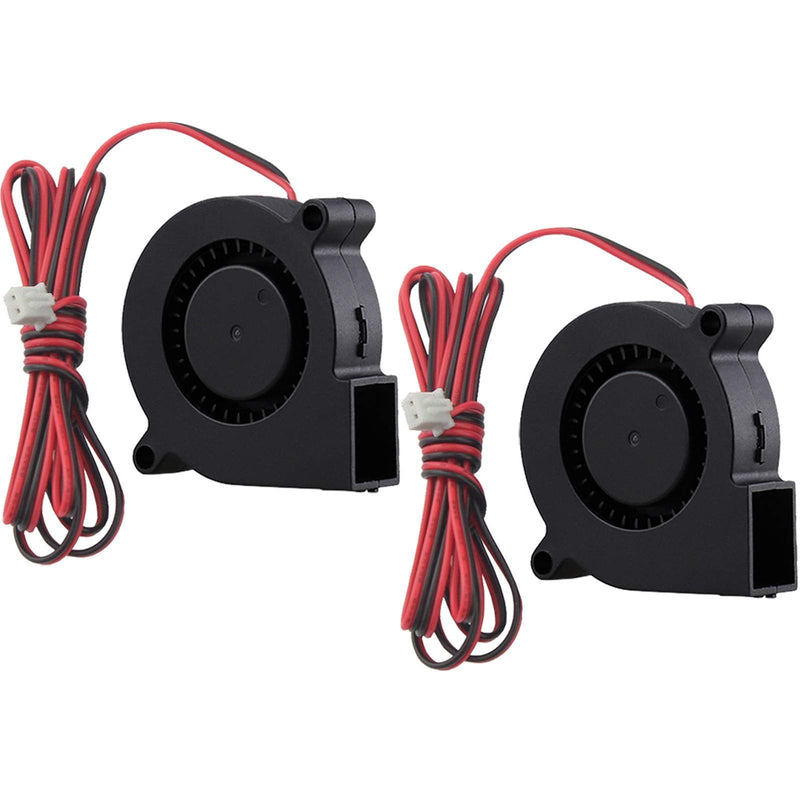  [AUSTRALIA] - GDSTIME 2-Pack 50mm x 15mm Blower Fan 12V 5015 Dual Ball Bearing DC Brushless Cooling Turbo Fan 2 Pin 39 inch Cable for 3D Printer Accessory