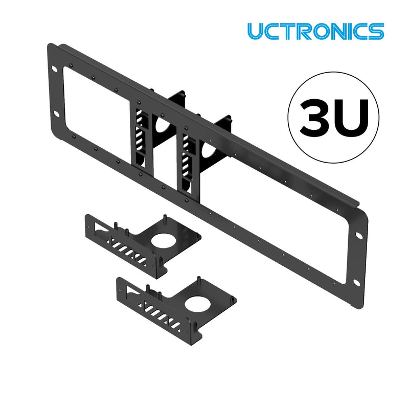  [AUSTRALIA] - UCTRONICS Mounting Plates for Raspberry Pi 4 B Models, Compatible with 19 inch 3U Rack Mount, 4-Pack