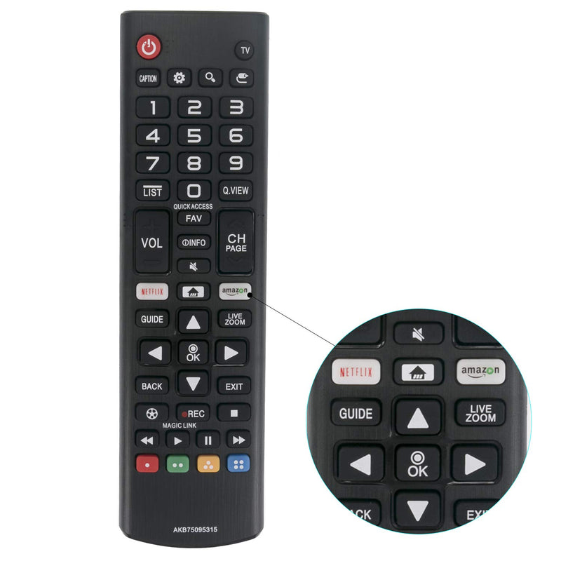 New AKB75095315 Replace Remote fit for LG Smart TV 32LJ600B 43LJ5500 43LJ5550 49LJ5500 49LJ5550 55LJ5550 55LJ5500 43LK5750PUA 55SK8050PUA 65UK7700PUD 75UK6570PUB OLED65C8AUA OLED65C8PUA AN-MR18BA - LeoForward Australia