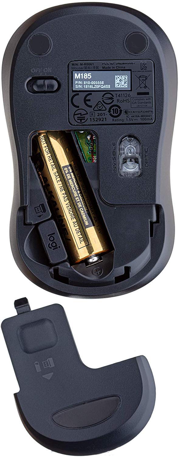  [AUSTRALIA] - M185 Wireless Mouse, Black, Sold as 2 Each