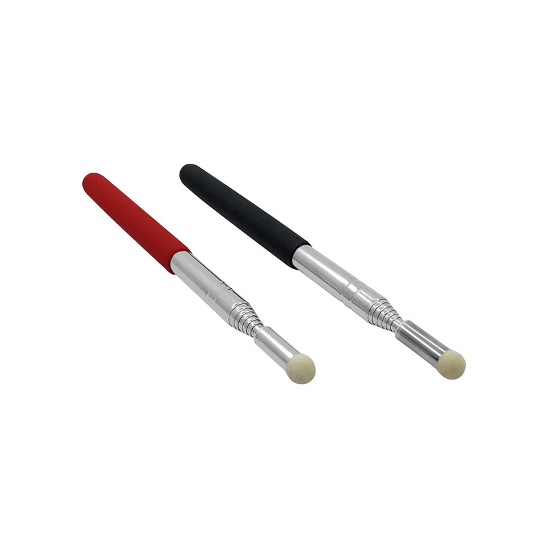  [AUSTRALIA] - 2 PcsTelescopic Teachers Pointer Stick, Extendable Teaching Pointer, Whiteboard Pointer with Felt Head for Teachers, Guides, Coach, Extends to 39''（Red and Black）