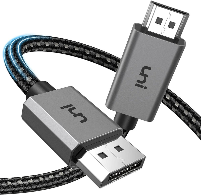  [AUSTRALIA] - uni 4K DisplayPort to HDMI Cable 6.6ft [1440P@60Hz, 1080P@120Hz], Sturdy Braided DP to HDMI Cord (High-Speed), Unidirectional Display Port to HDMI Cable Compatible with DELL, GPU, AMD, NVIDIA, etc.