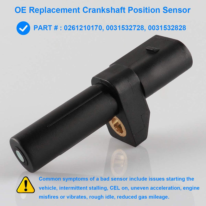 Crankshaft Position Sensor, Crank Sensor Replaces 0261210170, 0031532728, 0031532828 Compatible with Mercedes Benz C230, CLK320, CLK430, E320, E500, E55, ML320, ML350, ML500, SL500, SLK230 and More - LeoForward Australia