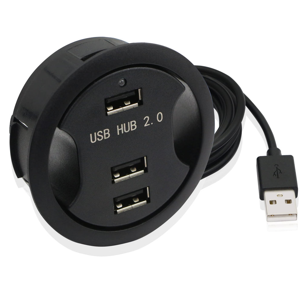  [AUSTRALIA] - PNGKNYOCN USB Desk Grommet Hole 3 Port USB 2.0 Hub Mounting Desktop Grommet Hole 2.36"(60mm) Desktop Cable Organizer for PC, Flash Drive, HDD, and Any Other USB Devices
