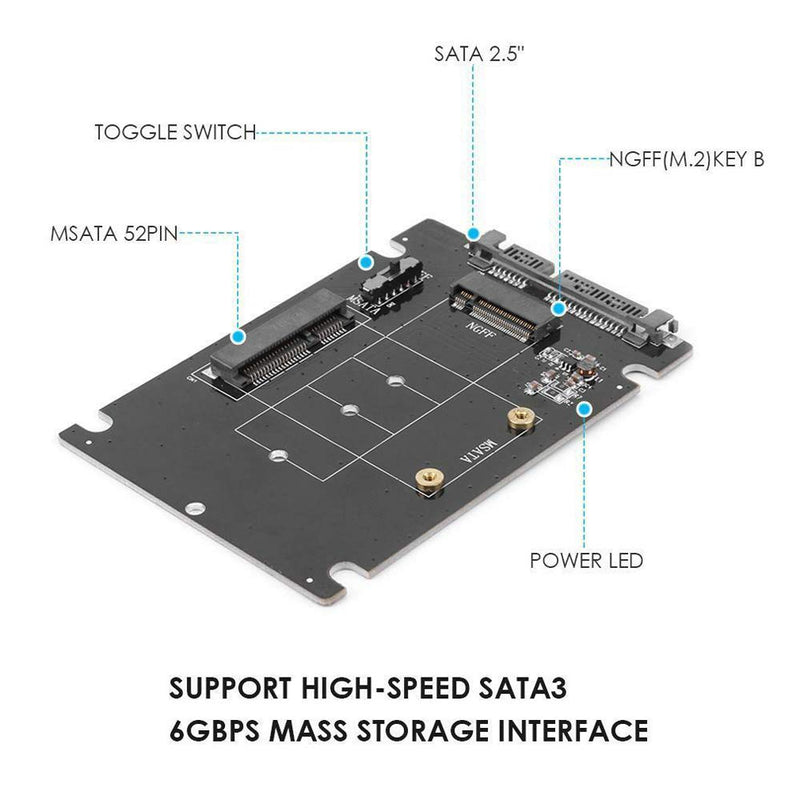  [AUSTRALIA] - Wixine 1Pcs 2 in 1 m SATA to SATA NGFF M.2 to SATA3 Converter PCB Adapter Card SSD Disk Drive