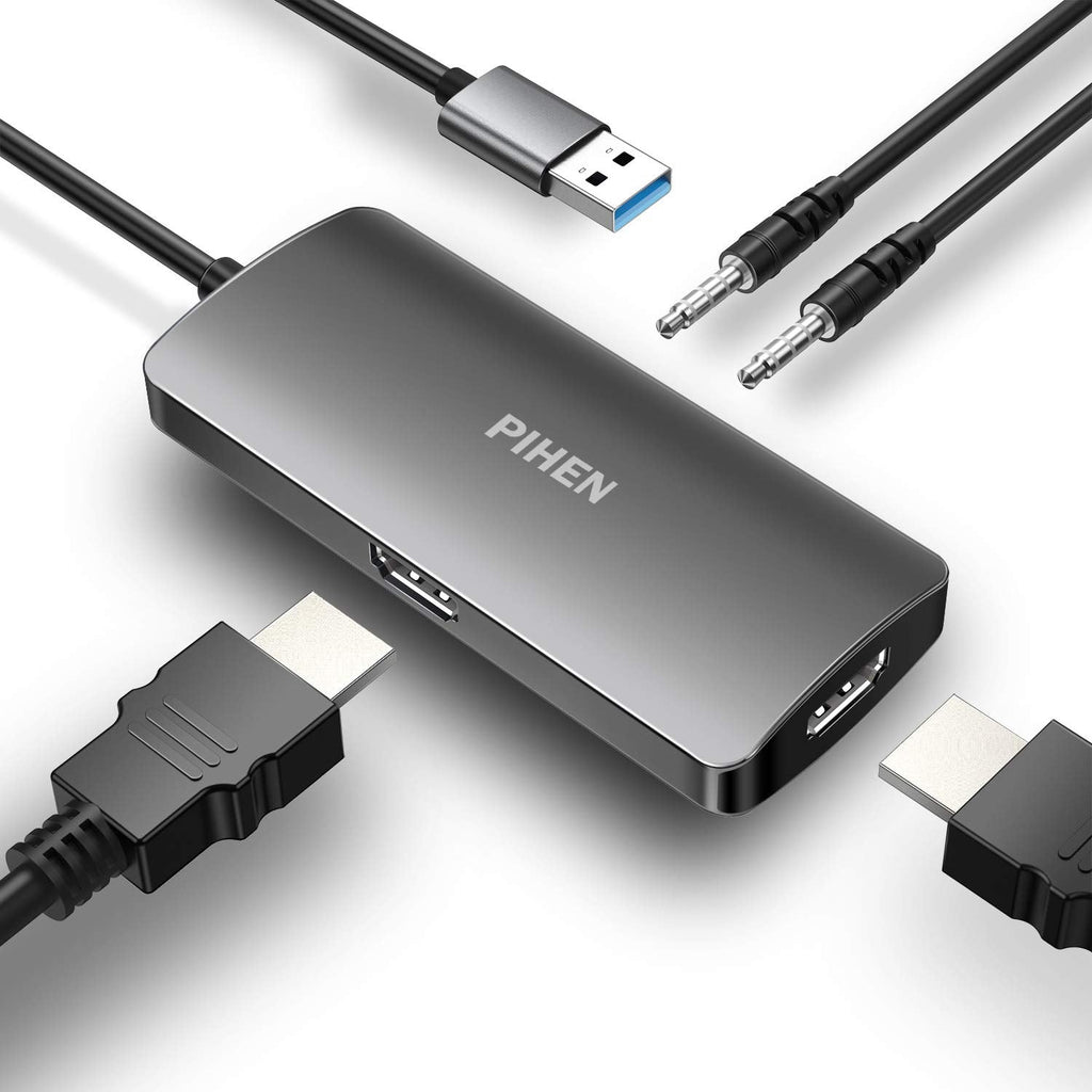  [AUSTRALIA] - PIHEN Capture Card, Video Capture Device, 4K 60FPS HDMI to USB3.0 Video/Audio Capture Recorder Device, Compatible Windows Linux YouTube OBS OS X Twitch for PS3/4/5 Xbox One Xbox 360