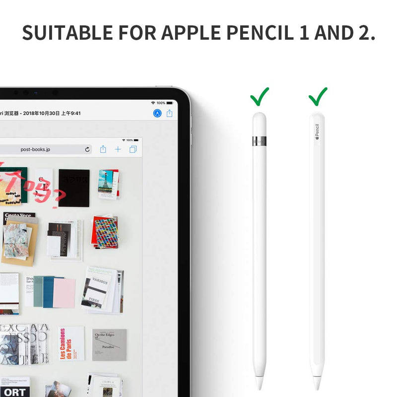 FRTMA [2 in 1] Non-Slip Writing Nib/Tip Protector Compatible with Apple Pencil 1st & 2nd Generation (Pack of 10), White - LeoForward Australia