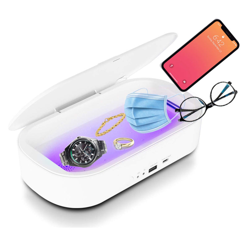  [AUSTRALIA] - UV Phone Sanitizer Box, Kills Up to 99.9% of Bacteria & Viruses, UVC Light Disinfector, 10W Max Fast Wireless Charging for iOS Android Smartphone by VCUTECH (White) White