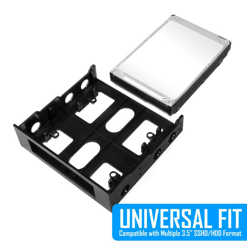  [AUSTRALIA] - Kingwin SSD Hard Drive Mounting Kit Internal, Convert Any 3.5” Solid State Drive/HDD Into One 5.25 Inch Drive Bay. Mounting Screws Included, Quick and Easy Installation [HDM-228] 1 x 3.5 HDD/SSD to 5.25 Plastic