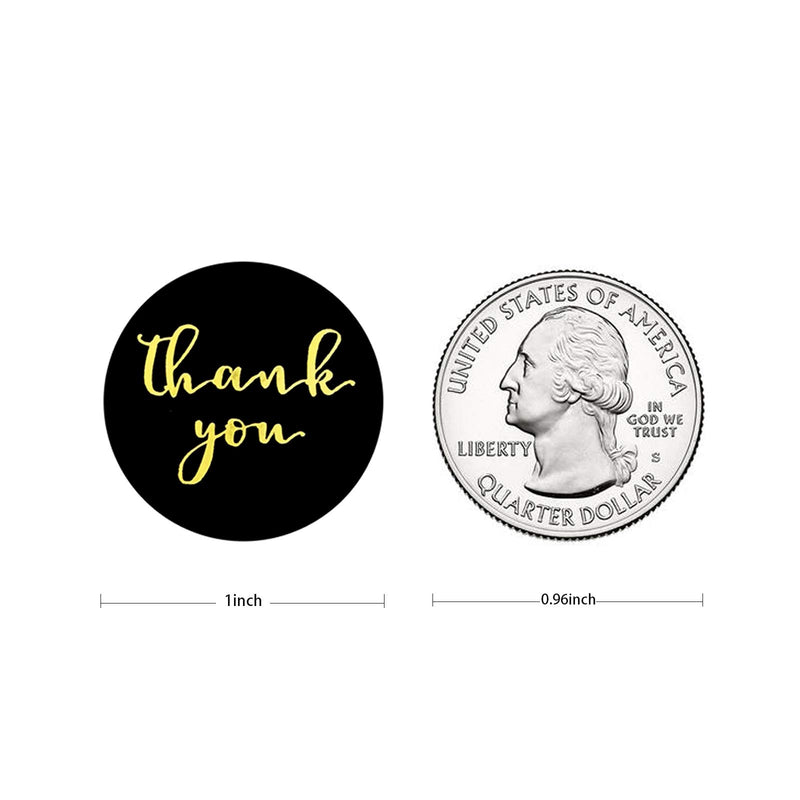 1" Thank You Stickers, Gold Foil Fonts Black Thank You Stickers Roll for Business, Bubble Mailers, Packaging Bags, Boxes, Envelopes, Gifts for Sealing and Decoration, 500 Labels Per Roll - LeoForward Australia