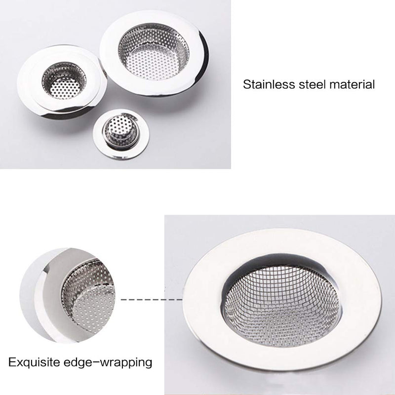  [AUSTRALIA] - Shower Drain(4 Pack), Bathtub Drain Cover, Sink Tub Drain Stopper, Sink Strainer for Kitchen and Bathroom, Hair Stopper for Bathtub Drain Cover Size from 1.5'' to 4.45''. (Silver-Round hole)