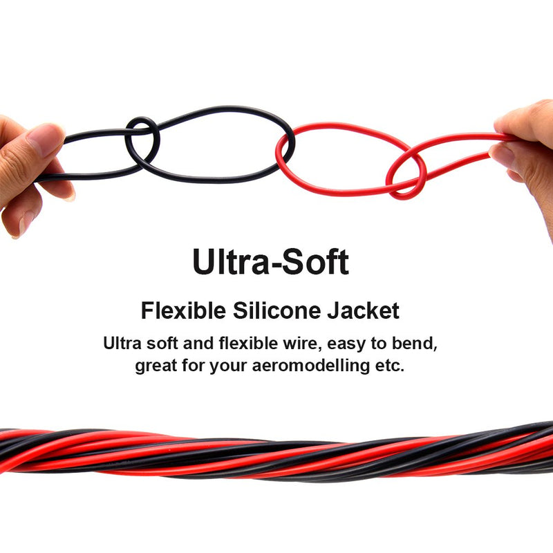  [AUSTRALIA] - 16 Gauge Silicone Wire Spool 50 Feet, Ultra Flexible High Temp 200 deg C 600V 16 AWG Stranded Wire with 252 Strands of Tinned Copper Wire, 25 ft Black and 25 ft Red Wire for Model Battery by MILAPEAK d)16 AWG Silicone Wire 50ft -25ft Black +20ft Red