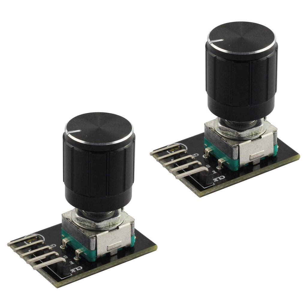  [AUSTRALIA] - Tegg 2 PCS KY-040 360 Degree Rotary Encoder Module Brick Sensor clickable Switch with Knob Cap for Arduino