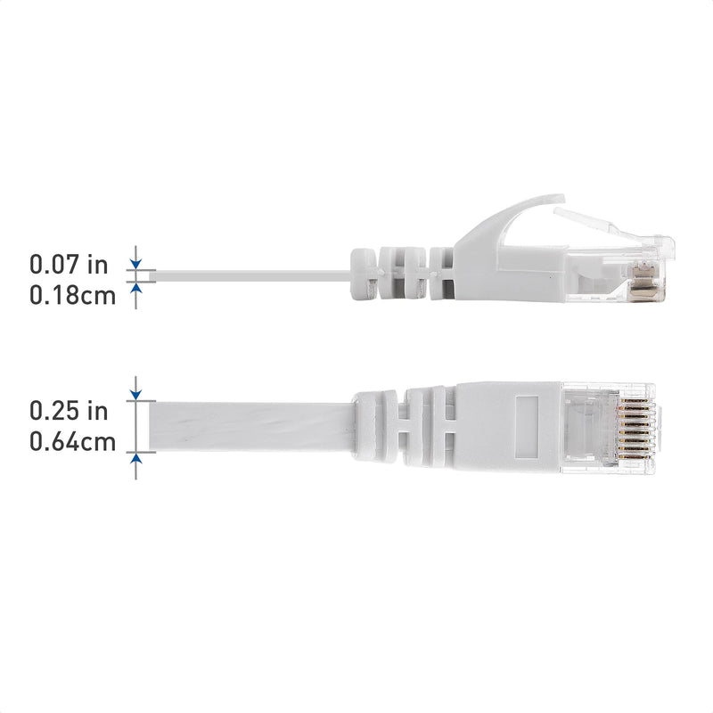 Cable Matters Cat6 Snagless Long Flat Ethernet Cable 50 ft in White with Nail-in Cable Clips - LeoForward Australia