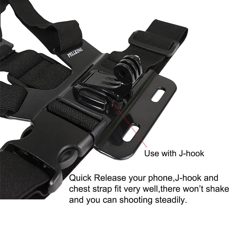  [AUSTRALIA] - PellKing Mobile Phone Chest Mount Harness Strap Holder Cell Phone Clip Action Camera POV for Samsung iPhone Plus etc