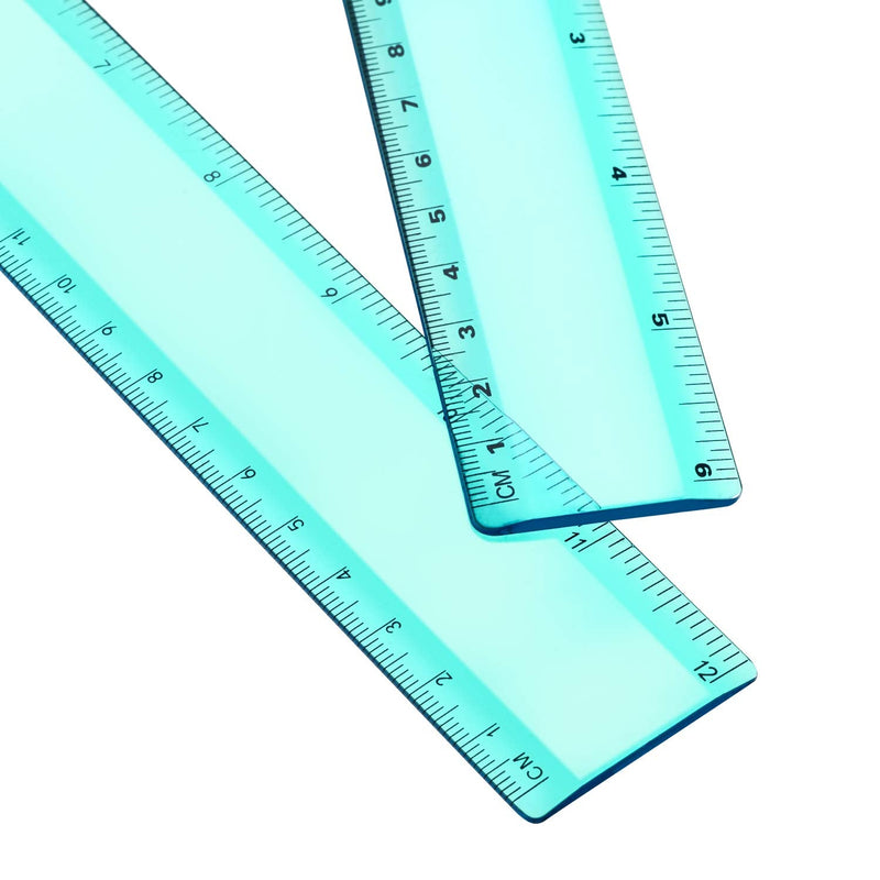  [AUSTRALIA] - 2 Pack Plastic Ruler Straight Ruler Plastic Measuring Tool for Student School Office (Green, 12 Inch)
