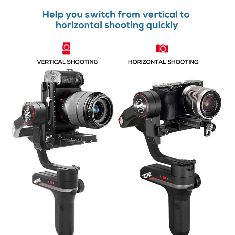  [AUSTRALIA] - EaxanPic Aluminum L Bracket Vertical Horizontal Switching Quick Release Plate for DJI Ronin RS2 RSC2 Zhiyun Weebill-S Gimbal Stabilizer Tripod Monopod and SLRs