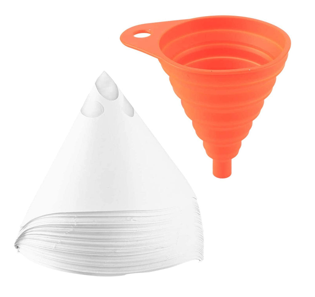  [AUSTRALIA] - Strainer Cone Silicone Funnel Filter Tip, 100pcs Paint Filter Strainer Cone Shaped Fine Nylon Mesh Funnel Paper Cone Strainers Filter Cone Disposable