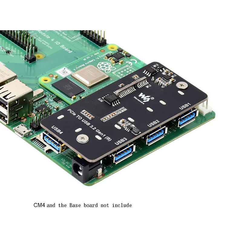  [AUSTRALIA] - PCIe to USB 3.2 Gen1 Adapter Designed for Raspberry Pi Compute Module 4 IO Board(CM4), 4X High Speed USB Ports,Compatible with USB 3.0/2.0/1.1 PCIe TO USB 3.2 Gen1 (B)