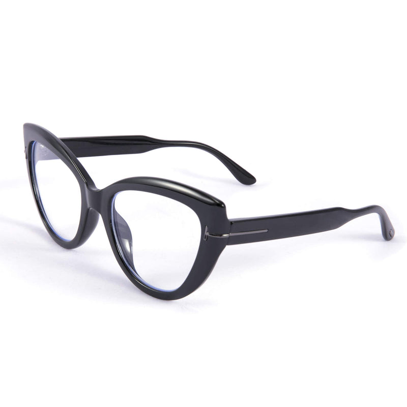 FEISEDY Cat Eye Thick Glasses Anti-Blue Light Computer Glasses Women Stylish Reduce Eyestrain and Minimize Headache B9008 Bright Black - LeoForward Australia