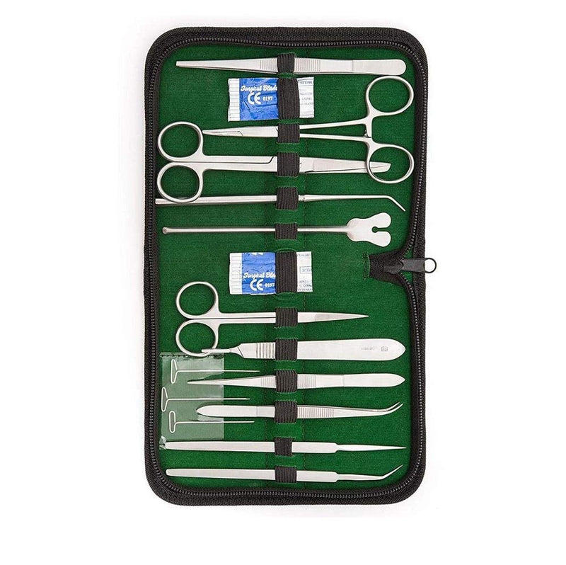  [AUSTRALIA] - 1 Year Warranty!! 24 Pcs Dissection Kit for Anatomy & Biology Students Includes Scalpel Knife Handle - 11 Blades - Case - Dissecting Tool Set for Frogs Animals etc, Lab Veterinary Botany