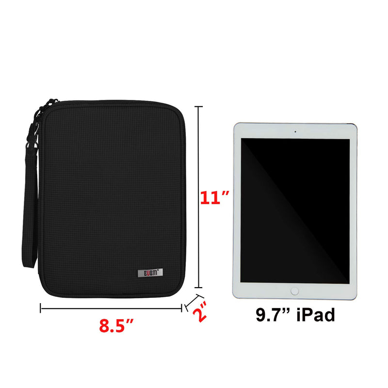  [AUSTRALIA] - BUBM Electronic Organizer, Travel Cable Organizer Cord Bag for Earphone, USB Flash Drive, Memory Card and More, Compatible with Up to 9.7" iPad or Tablet (X-Large, Black) X-Large,2-layer