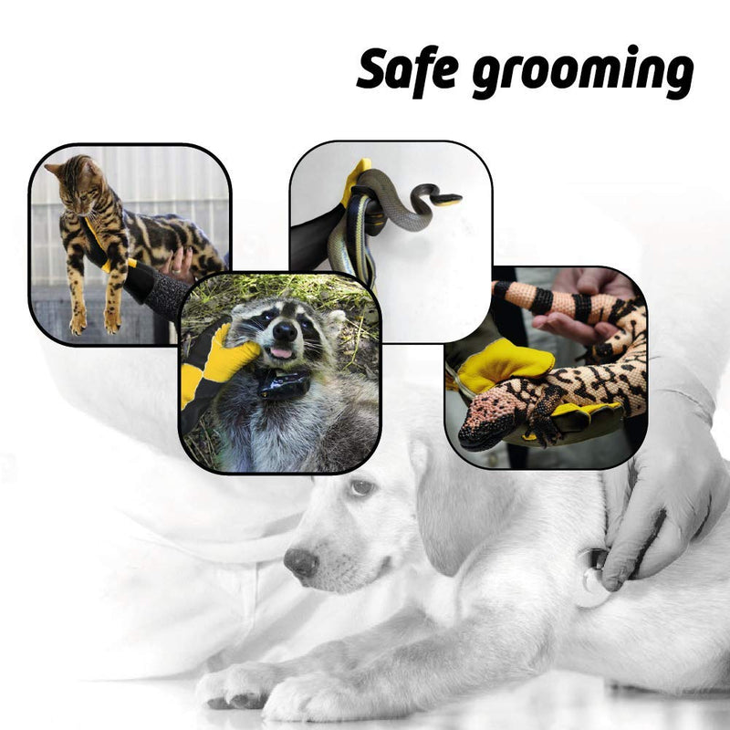  [AUSTRALIA] - DEFENCES Animal Handling Gloves Bite Proof Kevlar Reinforced Leather Dog Grooming Cat Scratch Bird Snake Resistant Gloves Large (1 Pair)