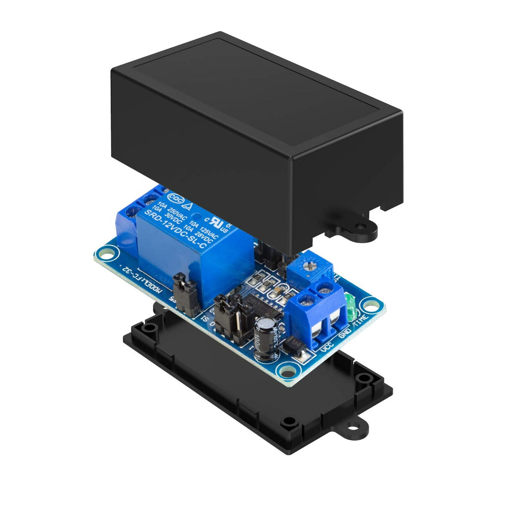  [AUSTRALIA] - UCTRONICS DC 12V Time Delay Relay Module with Plastic Enclosure, On Delay and Off Delay for Automobile, Raspberry Pi, Industrial Control, and Other Electronic Projects