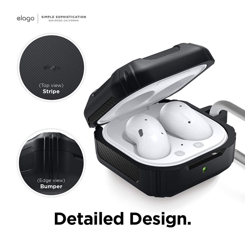 elago Armor Case Compatible with Samsung Galaxy Buds 2 Case (2021) / Galaxy Buds Pro Case (2021) / Galaxy Buds Live Case (2020) [US Patent Registered] [Black] - LeoForward Australia