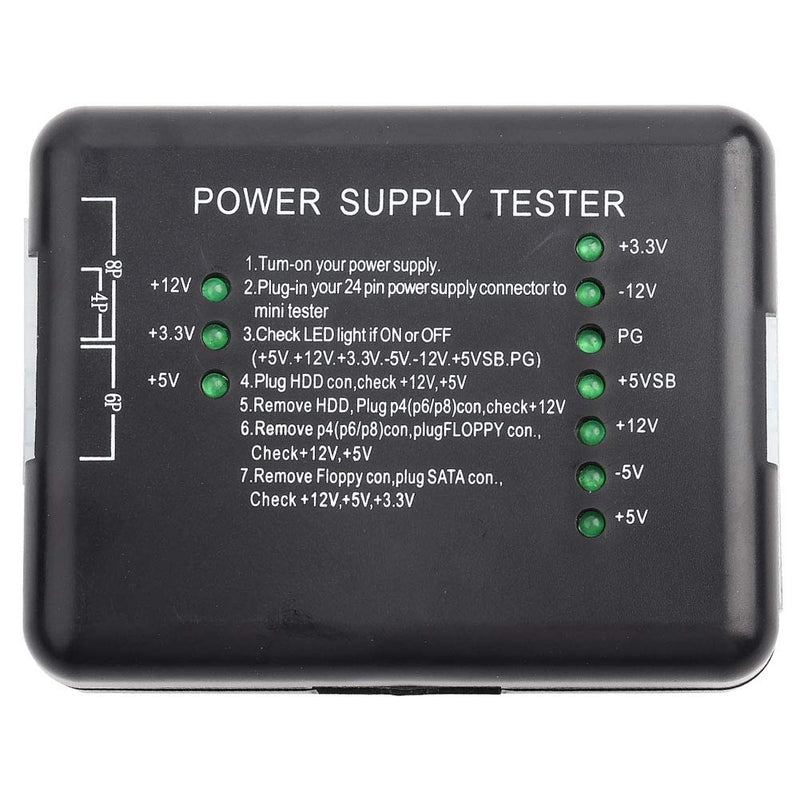  [AUSTRALIA] - Sutinna Power Supply Tester, Computer Power Supply Checker 20/24 Pin 4 pin(P4) 8 pin(Dual CPU) 6 pin(PCI-Express) for HDD SATA Floppy