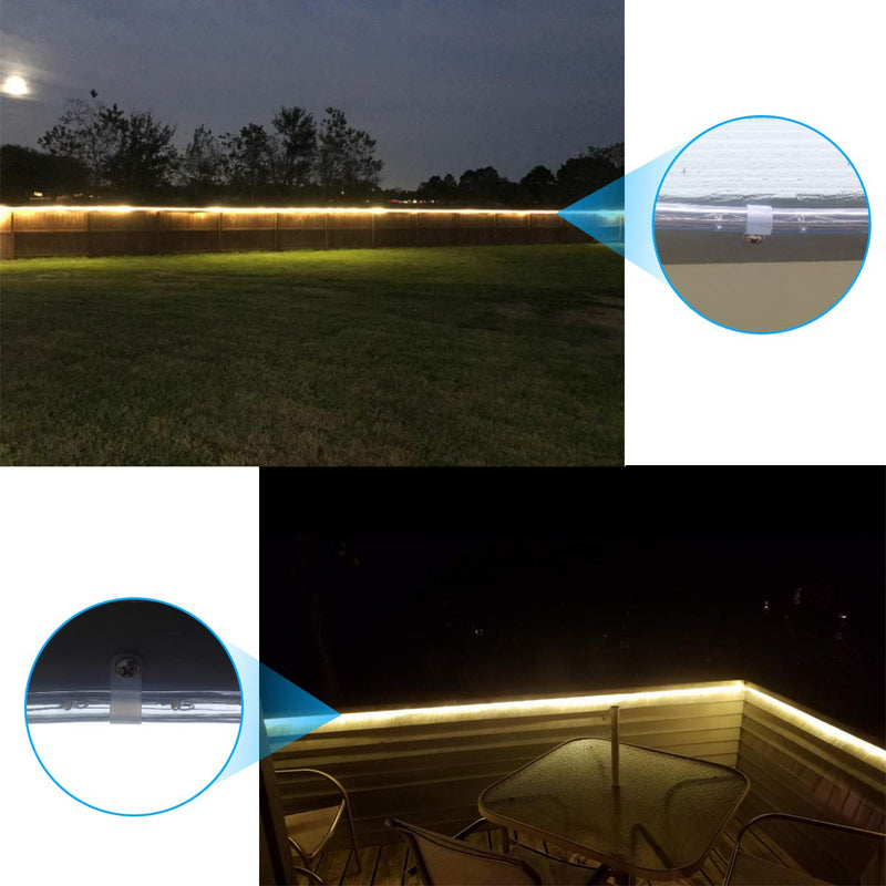  [AUSTRALIA] - LOKMAN 100 Pack 1/4 Inch Rope Light P-Style Mounting Clips with Compatible Stainless Steel Pan Head Phillips Screws 1/4 in (100+100)